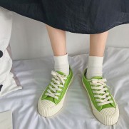 Size:4.5-8.5 Women Casual Contrast Outsole Design Canvas Shoes