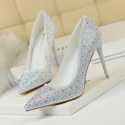 Women Sexy Rhinestone Pointed Toe High Heels