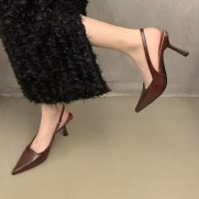 Women Fashion Leopard Pointed Toe Heel Hollow High Heels